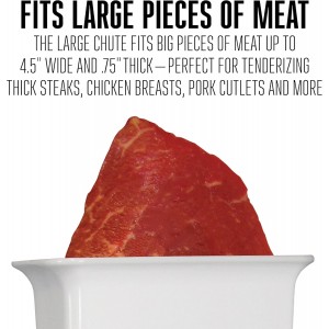 Weston Meat Tenderizer Tool & Heavy Duty Cuber, Quick and Easy Manual Operation For Cuts Up To 4.5” Wide x .75” Thick, Durable Aluminum Construction, Stainless Steel Blades, White (07-3101-W-A)