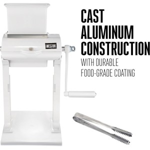 Weston Meat Tenderizer Tool & Heavy Duty Cuber, Quick and Easy Manual Operation For Cuts Up To 4.5” Wide x .75” Thick, Durable Aluminum Construction, Stainless Steel Blades, White (07-3101-W-A)