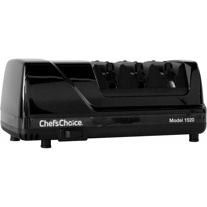 Chef’s Choice Professional Electric Knife Sharpeners AngleSelect for 15- and 20-Degree Straight-Edge and Serrated Knives with Diamond Abrasives & Precision Angle Control, 2-Stage, Black