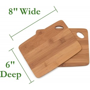 Lipper International Bamboo Wood Thin Kitchen Cutting Boards with Oval Hole in Corner, Set of 2 Boards, 6