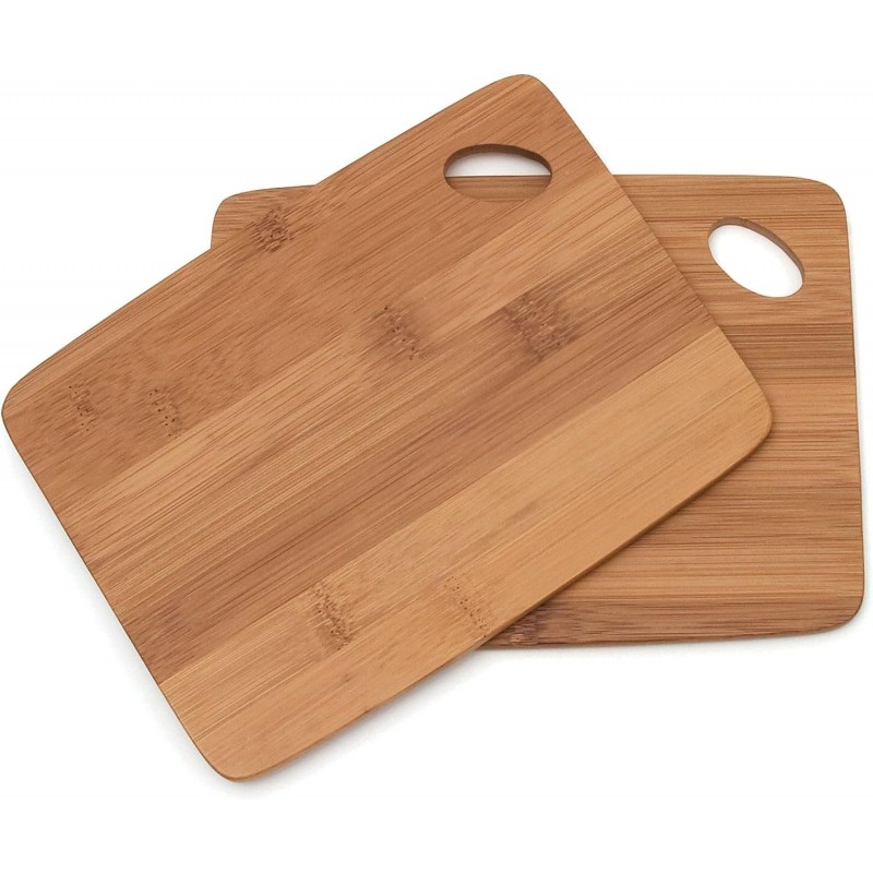 Lipper International Bamboo Wood Thin Kitchen Cutting Boards with Oval Hole in Corner, Set of 2 Boards, 6