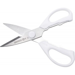 Mundial W656 Kitchen Take-Apart Shears, 8-Inch, Stainless Steel Blades, Ergonomic Non-Slip White Handle, Ideal for Cutting