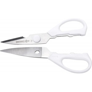 Mundial W656 Kitchen Take-Apart Shears, 8-Inch, Stainless Steel Blades, Ergonomic Non-Slip White Handle, Ideal for Cutting