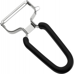 Lurch Germany Universal Ultra Sharp Stainless Steel Vegetable Y Peeler for Potatoes, All Fruits & Veggies | Non-Slip Comfortable Handle | 5.1 x 2.3 Inches / 13 cm x 6 cm - Black