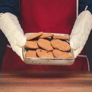 Nouvelle Legende Quilted Cotton Terry Oven Mitts for Baking, BBQ, and Cooking Protection, Heat-Resistant Gloves for Kitchen and Grill, Comfortable Grip, Machine Washable, Reusable, 17-Inch, 1 Pair