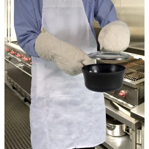 Nouvelle Legende Quilted Cotton Terry Oven Mitts for Baking, BBQ, and Cooking Protection, Heat-Resistant Gloves for Kitchen and Grill, Comfortable Grip, Machine Washable, Reusable, 17-Inch, 1 Pair