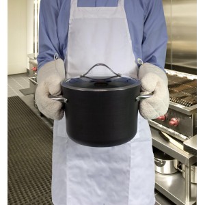 Nouvelle Legende Quilted Cotton Terry Oven Mitts for Baking, BBQ, and Cooking Protection, Heat-Resistant Gloves for Kitchen and Grill, Comfortable Grip, Machine Washable, Reusable, 17-Inch, 1 Pair