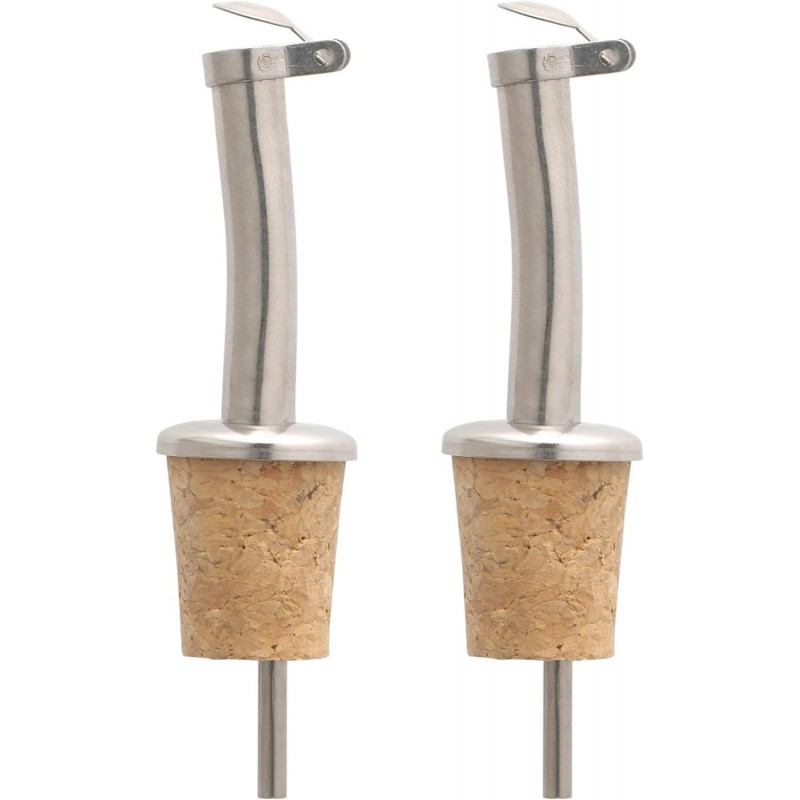 Fantes Bottle Stopper Pourers, 18/8 Stainless Steel, Set of 2, The Italian Market Original since 1906