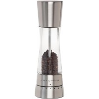 Cole & Mason Derwent Pepper Mill - Refillable Pepper Grinder with Gourmet Precision Mechanisms - Kitchen Accessories for Cooking - Black Peppercorn Grinder for Seasoning - Pepper Mill, Stainless Steel
