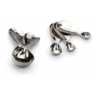 RSVP International Endurance Kitchen Collection Measuring Tools, Dishwasher Safe, Teardrop, 5 Piece, Stainless Steel