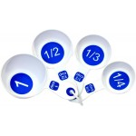 Chef Craft Select Plastic Measuring Cups, 1/4, 1/3, 1/2, and 1 cup, White and Blue