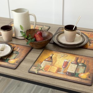 Benson Mills Cork Placemats Set of 4, Thick Cork Place Mats for Kitchen and Dining Tables, Easy Clean Table Mats (12