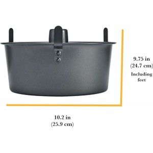 Chicago Metallic Angel Food Cake Pan with Cooling Feet, 2-Piece Nonstick Tube Pan, 9.5 Inch Carbon Steel, Perfect for Pound and Sponge Cakes