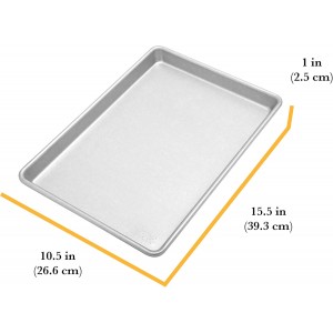 Chicago Metallic Commercial II Traditional Uncoated True Jelly Roll Pan, Make jelly rolls, cookies, pizza, one-pan meals, and more, 15-Inch by 10-Inch
