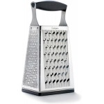 Cuisipro Stainless Steel Cheese Grater with Handle, 4 Sided Box Grater for Kitchen, Ginger Grater Dishwasher Safe, Fruit and Vegetables Slicer, Cheese Shredder for Potato, Chocolate, Parmesan, Ginger