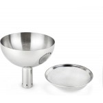 True Fountain Aerating Decanter Funnel, Red and White Wine Funnel with Mesh sediment Strainer, bar accessories, Stainless Steel, 2-Piece set