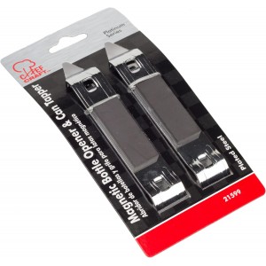 Chef Craft Select Iron Plated Bottle Opener/Can Tapper with Magnet, Pack of 2, 1, Grey