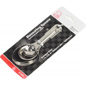 Measuring Spoons, 4 Piece Set, Stainless Steel