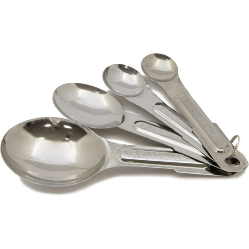 Measuring Spoons, 4 Piece Set, Stainless Steel
