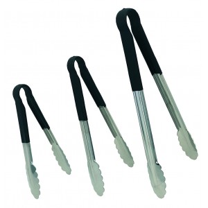 Update International TOPP-12 Stainless Steel Black Spring Tongs 12