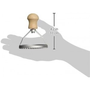 Eppicotispai Aluminum Round Ravioli Stamp with Beechwood Handle, 3-Inch