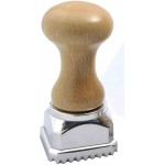 Eppicotispai Aluminum Square Ravioli Ejector Stamp with Beechwood Handle, 1-3/4-Inch