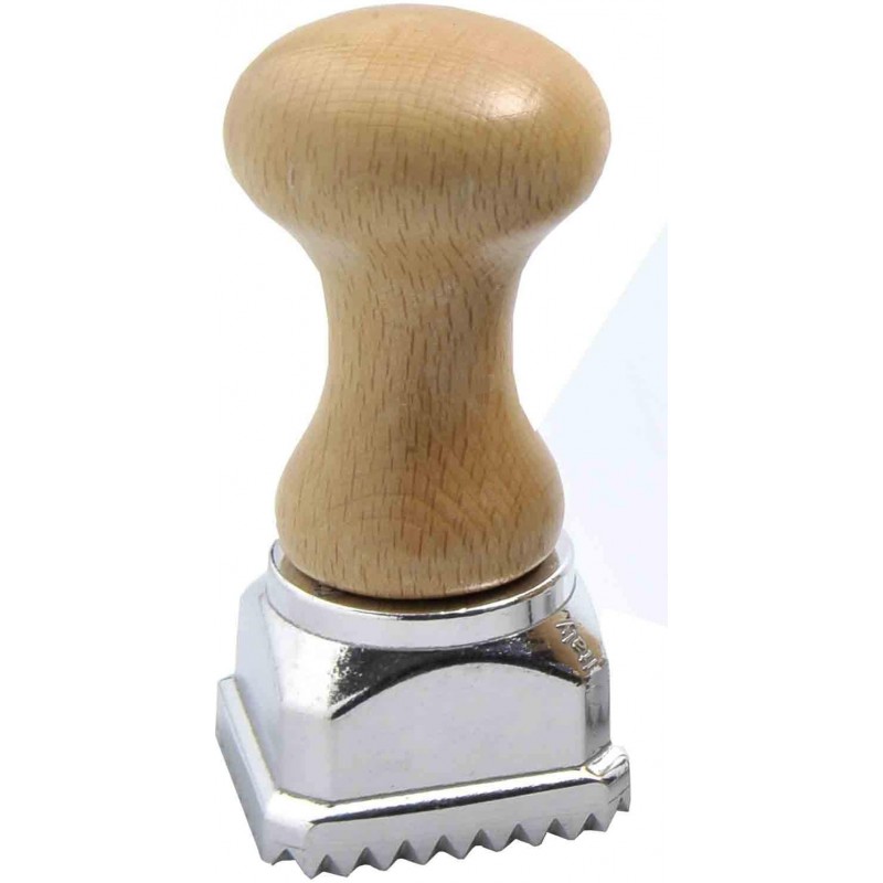 Eppicotispai Aluminum Square Ravioli Ejector Stamp with Beechwood Handle, 1-3/4-Inch