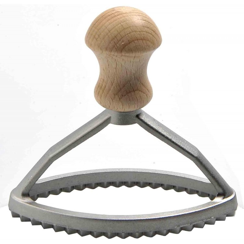 Eppicotispai 4-Inch by 2-Inch Aluminum Oval Ravioli Stamp with Beechwood Handle