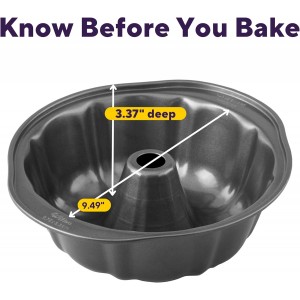 Wilton Gold Non-Stick 9.49 in Fluted Tube Cake Pan, Cold-Rolled Steel Bakeware, Made without PFAS, Packaging May Vary