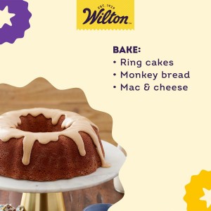 Wilton Gold Non-Stick 9.49 in Fluted Tube Cake Pan, Cold-Rolled Steel Bakeware, Made without PFAS, Packaging May Vary