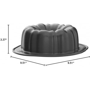 Wilton Gold Non-Stick 9.49 in Fluted Tube Cake Pan, Cold-Rolled Steel Bakeware, Made without PFAS, Packaging May Vary