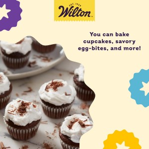 Wilton Gold Non-Stick 24-cup Muffin Pan, Cold-Rolled Steel Bakeware, Made without PFAs, 16 x 10 x 1 in., Packaging may Vary