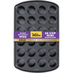 Wilton Gold Non-Stick 24-cup Muffin Pan, Cold-Rolled Steel Bakeware, Made without PFAs, 16 x 10 x 1 in., Packaging may Vary