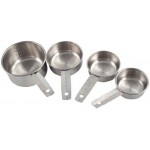 American Metalcraft MCL4 Flat-Handled Stainless Steel Measuring Cup Set - Four Sizes 1/4 1/3 1/2 1 Cup - Durable 200 Series Stainless Steel – For Bakery, Commercial Kitchen, Catering & Foodservice
