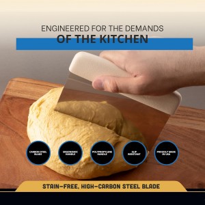 Dexter-Russell 6” x 3” Dough Cutter/Scraper – 19783, High-Carbon Stainless Steel Blade, Textured Polypropylene Handle, NSF Certified, Made in USA – Sani-Safe Series