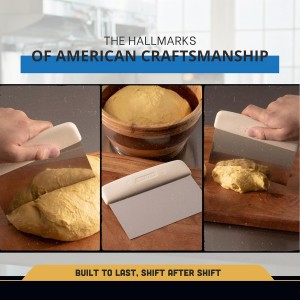 Dexter-Russell 6” x 3” Dough Cutter/Scraper – 19783, High-Carbon Stainless Steel Blade, Textured Polypropylene Handle, NSF Certified, Made in USA – Sani-Safe Series