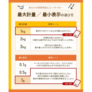 Tanita KD-187 WH Cooking Scale, 0.3 oz (1 g) Units of Up to 2.2 lbs (1 kg), Includes Hook Holes for Convenient Storage, White, Kitchen Scale, Cooking, Digital