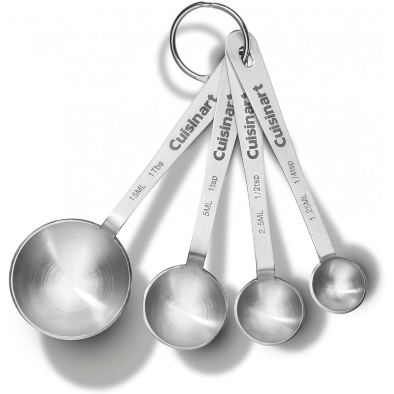 Stainless Steel Measuring Spoons, Set of 4,Silver