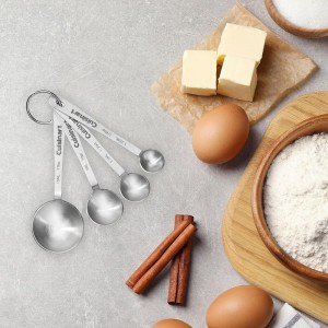 Stainless Steel Measuring Spoons, Set of 4,Silver