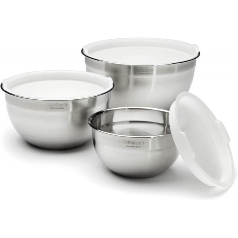 Cuisinart Mixing Bowl Set, Stainless Steel, 3-Piece, CTG-00-SMB