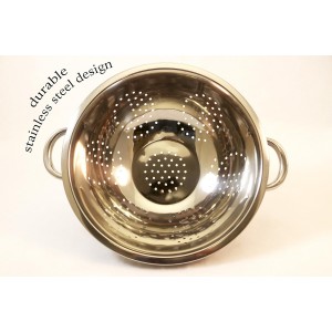 EXCELSTEEL Heavy Duty Stainless Steel Colander 5 Qt | Easy Grip Handles | Self-Draining Base | Mirror Polished | Dishwasher Safe | Pack of 1