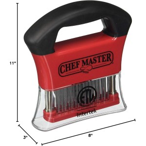Chef-Master Meat Tenderizer Tool, Stainless Steel Sharp Needle Blade Tenderizer Tool for Beef, Chicken, Turkey, Pork, Fish, Professional Tenderizing Machine Cooking Set,