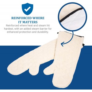 San Jamar Conventional Style Oven Mitt, Heat Resistant Pot Holder Gloves for Cooking and Baking, 24