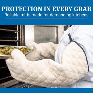 San Jamar Conventional Style Oven Mitt, Heat Resistant Pot Holder Gloves for Cooking and Baking, 24