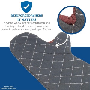 San Jamar 800FG24 BestGuard Commercial Heat Protection Up to 450° F Oven Mitts (Pair), 24
