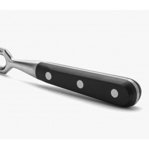 Arcos Forged Carving Fork 7 Inch Nitrum Stainless Steel. 180 mm Blade. Very useful utensil that provides absolute stability for chopping roast meat with a carving knife. Series Riviera. Color Black