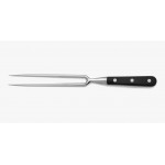 Arcos Forged Carving Fork 7 Inch Nitrum Stainless Steel. 180 mm Blade. Very useful utensil that provides absolute stability for chopping roast meat with a carving knife. Series Riviera. Color Black