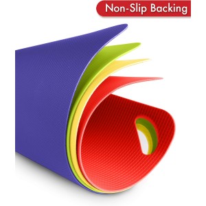 Heavy Duty Grippmat Flexible Cutting Board Set of Four, 11.5 x 14 inches, Blue, Green, Yellow and Red,6554PK