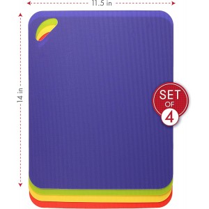 Heavy Duty Grippmat Flexible Cutting Board Set of Four, 11.5 x 14 inches, Blue, Green, Yellow and Red,6554PK