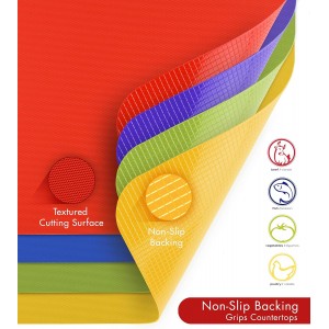 Heavy Duty Grippmat Flexible Cutting Board Set of Four, 11.5 x 14 inches, Blue, Green, Yellow and Red,6554PK
